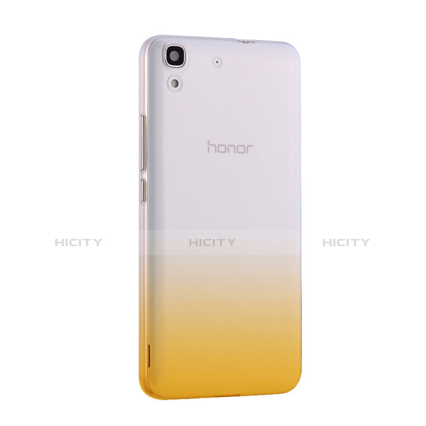 Silikon Hülle Ultra Dünn Schutzhülle Durchsichtig Farbverlauf für Huawei Honor 4A Gelb Plus