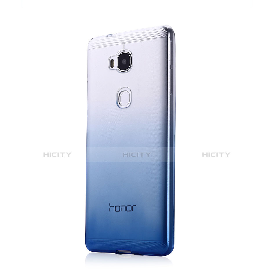 Silikon Hülle Ultra Dünn Schutzhülle Durchsichtig Farbverlauf für Huawei Honor Play 5X Blau