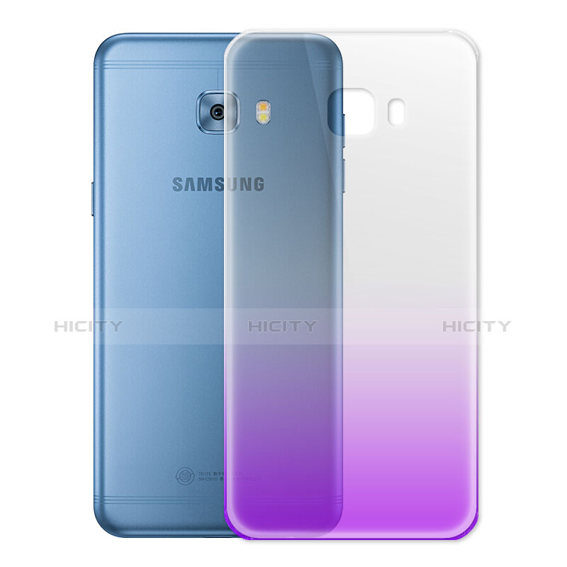 Silikon Hülle Ultra Dünn Schutzhülle Durchsichtig Farbverlauf für Samsung Galaxy C5 Pro C5010 Violett groß