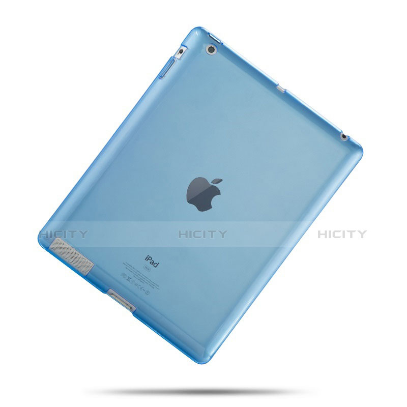 Silikon Hülle Ultra Dünn Schutzhülle Durchsichtig Transparent für Apple iPad 2 Hellblau Plus