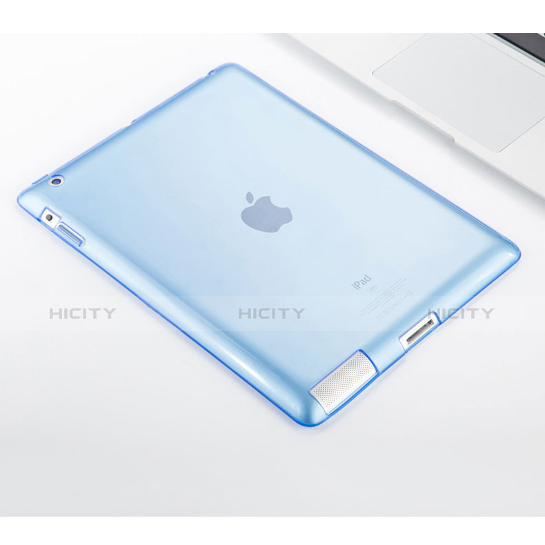 Silikon Hülle Ultra Dünn Schutzhülle Durchsichtig Transparent für Apple iPad 2 Hellblau groß