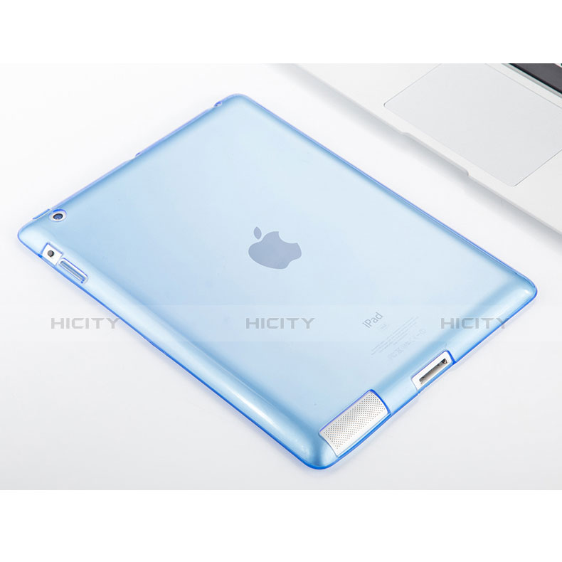 Silikon Hülle Ultra Dünn Schutzhülle Durchsichtig Transparent für Apple iPad 3 Hellblau groß