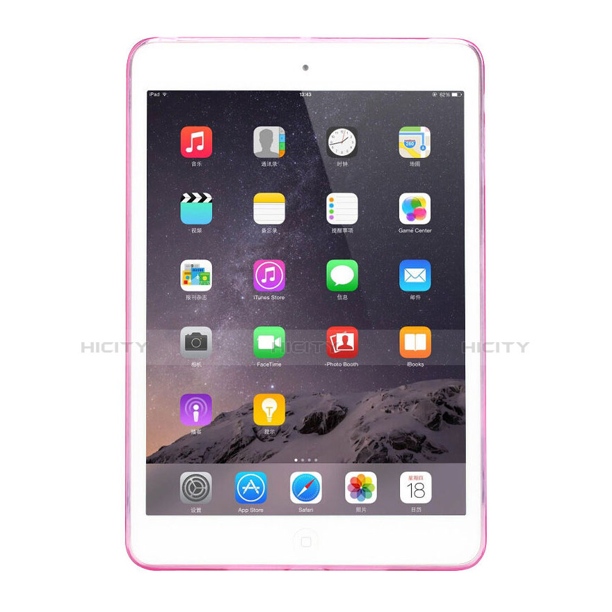 Silikon Hülle Ultra Dünn Schutzhülle Durchsichtig Transparent für Apple iPad Mini 2 Rosa