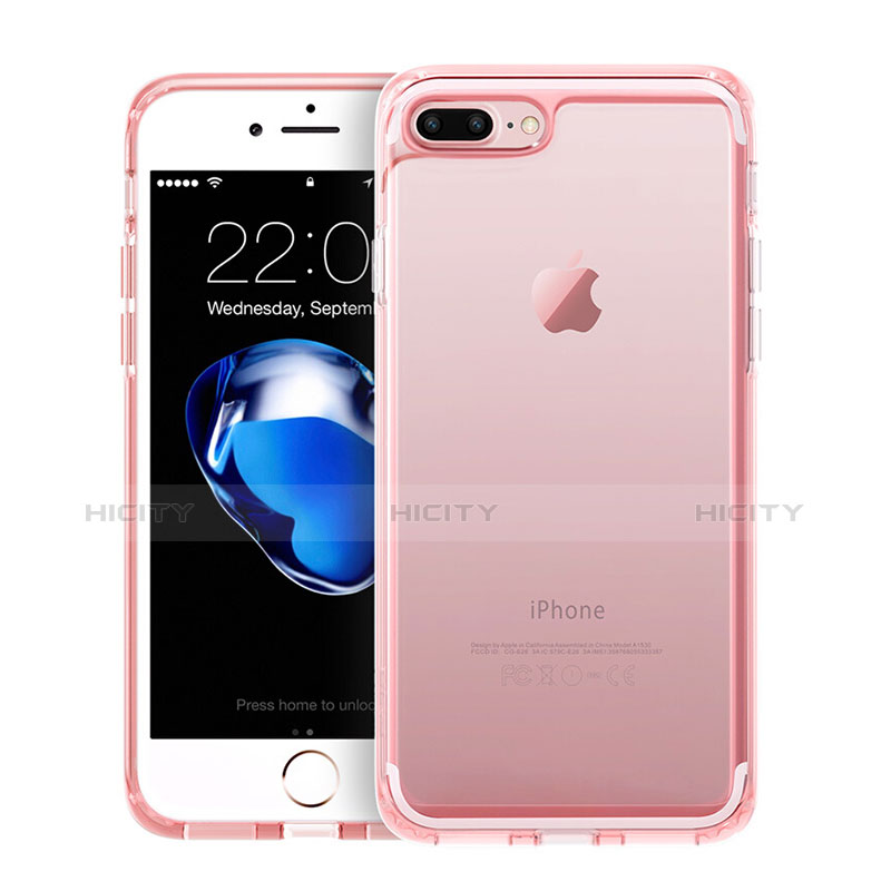 Silikon Hülle Ultra Dünn Schutzhülle Durchsichtig Transparent für Apple iPhone 7 Plus Rosa