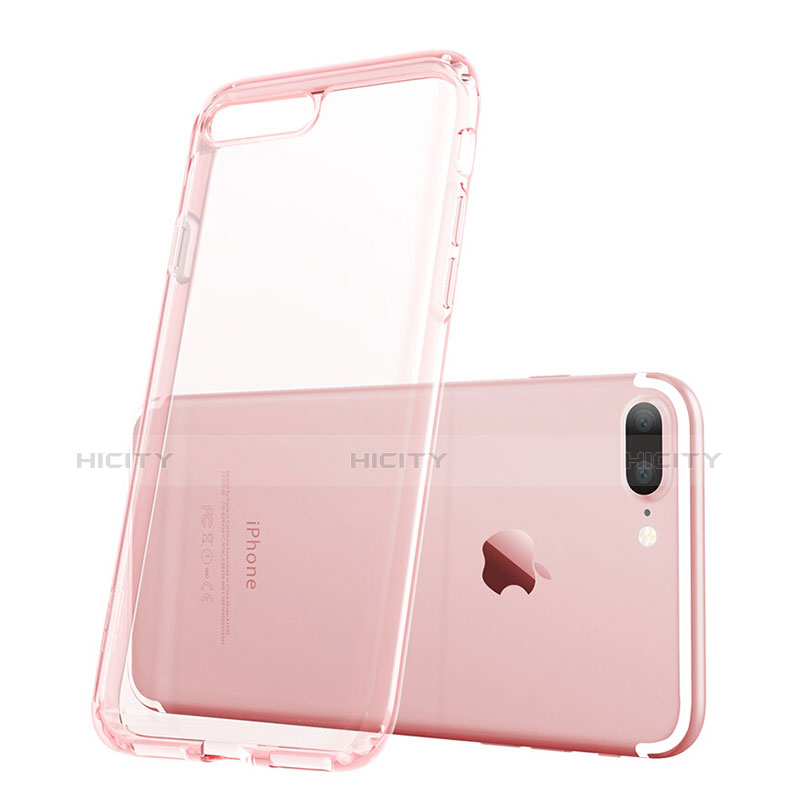 Silikon Hülle Ultra Dünn Schutzhülle Durchsichtig Transparent für Apple iPhone 7 Plus Rosa