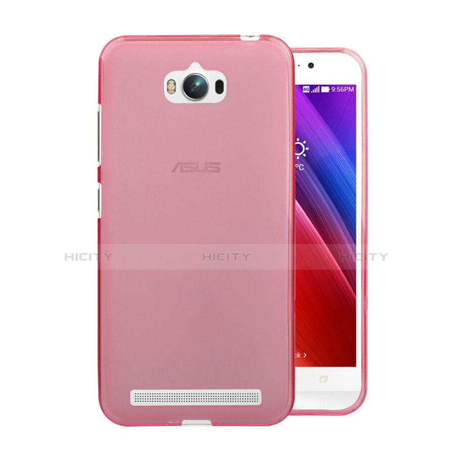 Silikon Hülle Ultra Dünn Schutzhülle Durchsichtig Transparent für Asus Zenfone Max ZC550KL Rosa