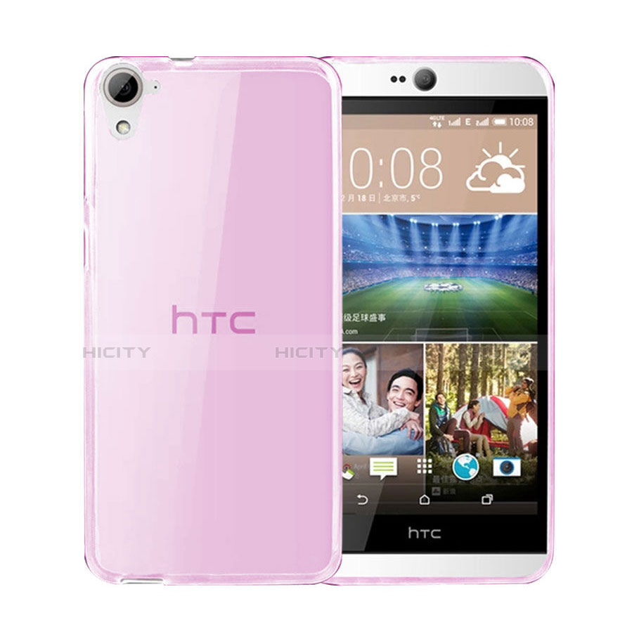 Silikon Hülle Ultra Dünn Schutzhülle Durchsichtig Transparent für HTC Desire 826 826T 826W Rosa