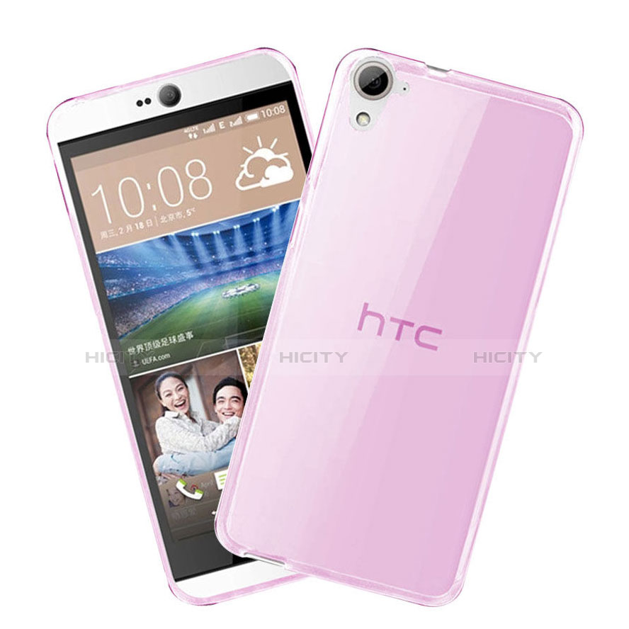 Silikon Hülle Ultra Dünn Schutzhülle Durchsichtig Transparent für HTC Desire 826 826T 826W Rosa