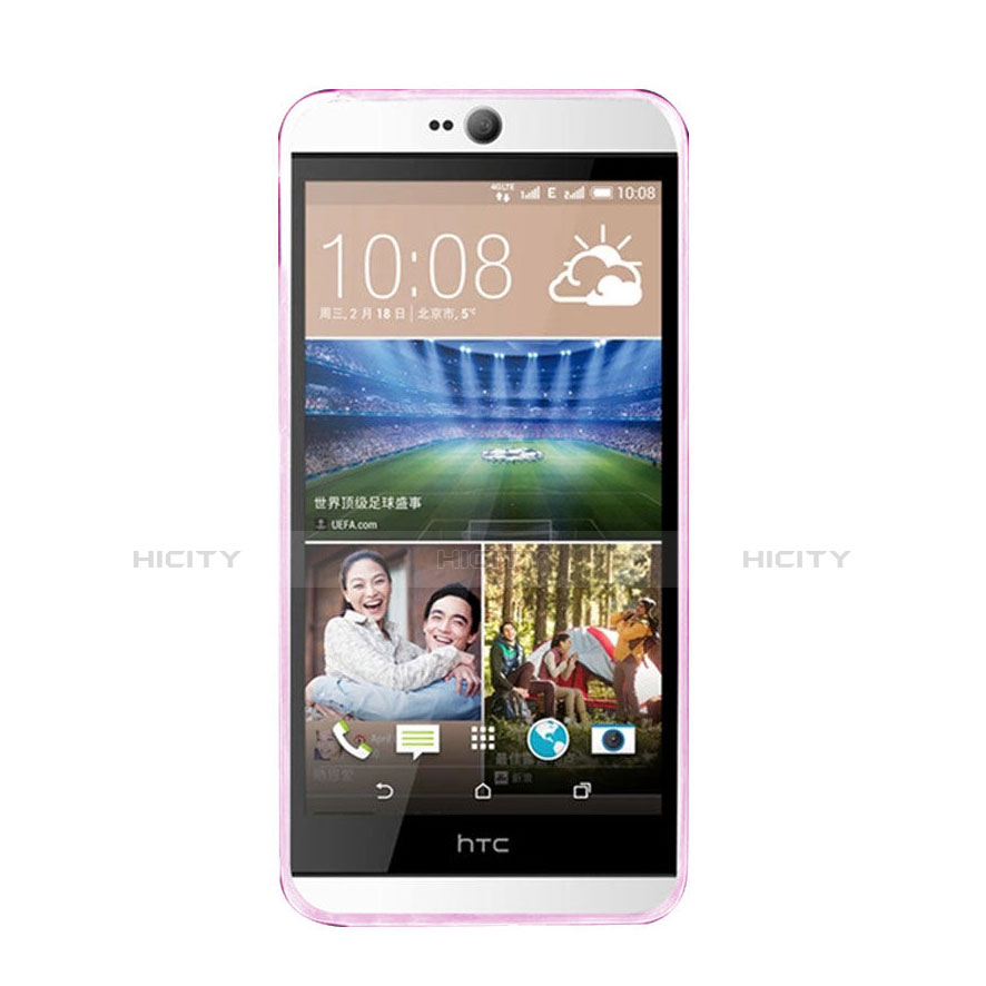 Silikon Hülle Ultra Dünn Schutzhülle Durchsichtig Transparent für HTC Desire 826 826T 826W Rosa