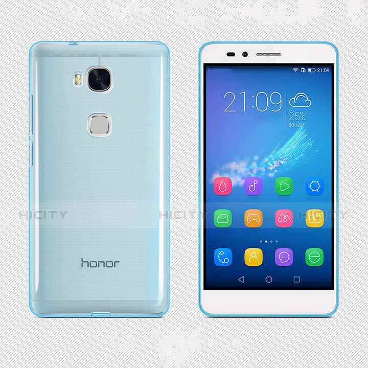 Silikon Hülle Ultra Dünn Schutzhülle Durchsichtig Transparent für Huawei GR5 Blau