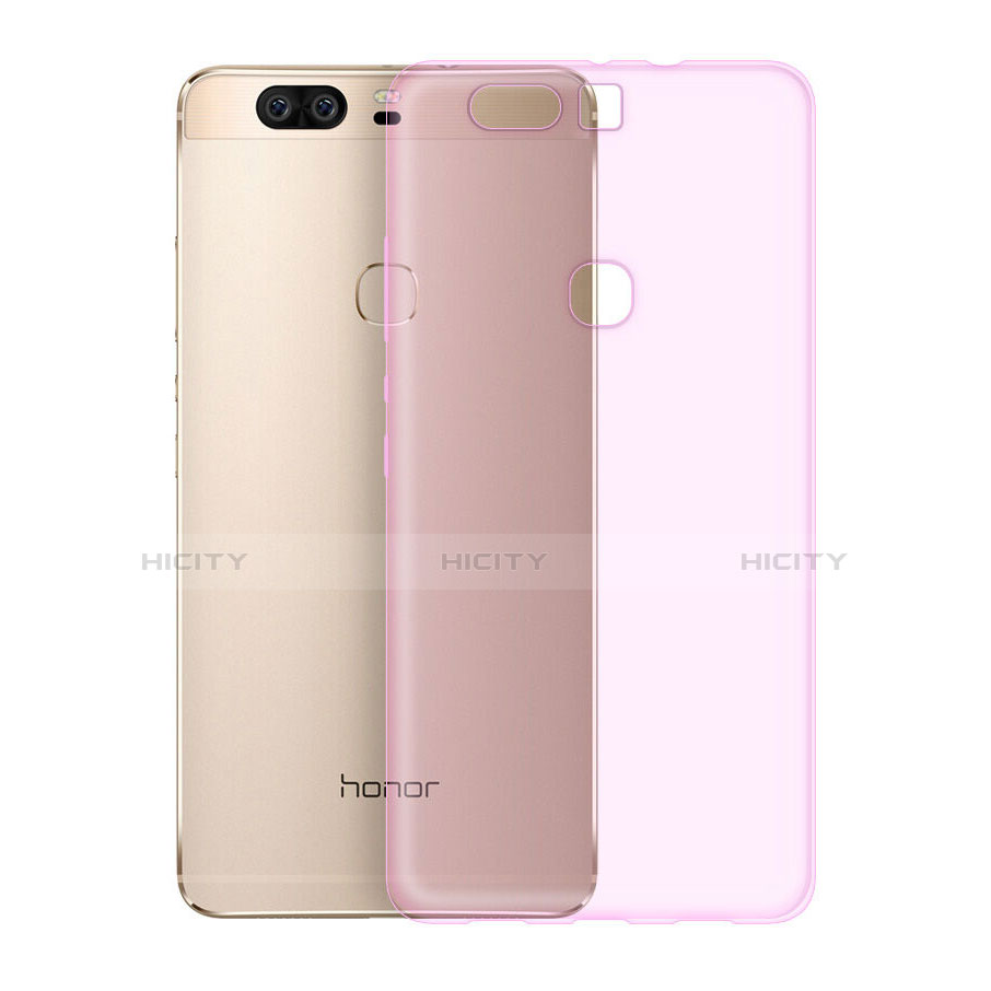 Silikon Hülle Ultra Dünn Schutzhülle Durchsichtig Transparent für Huawei Honor V8 Rosa groß