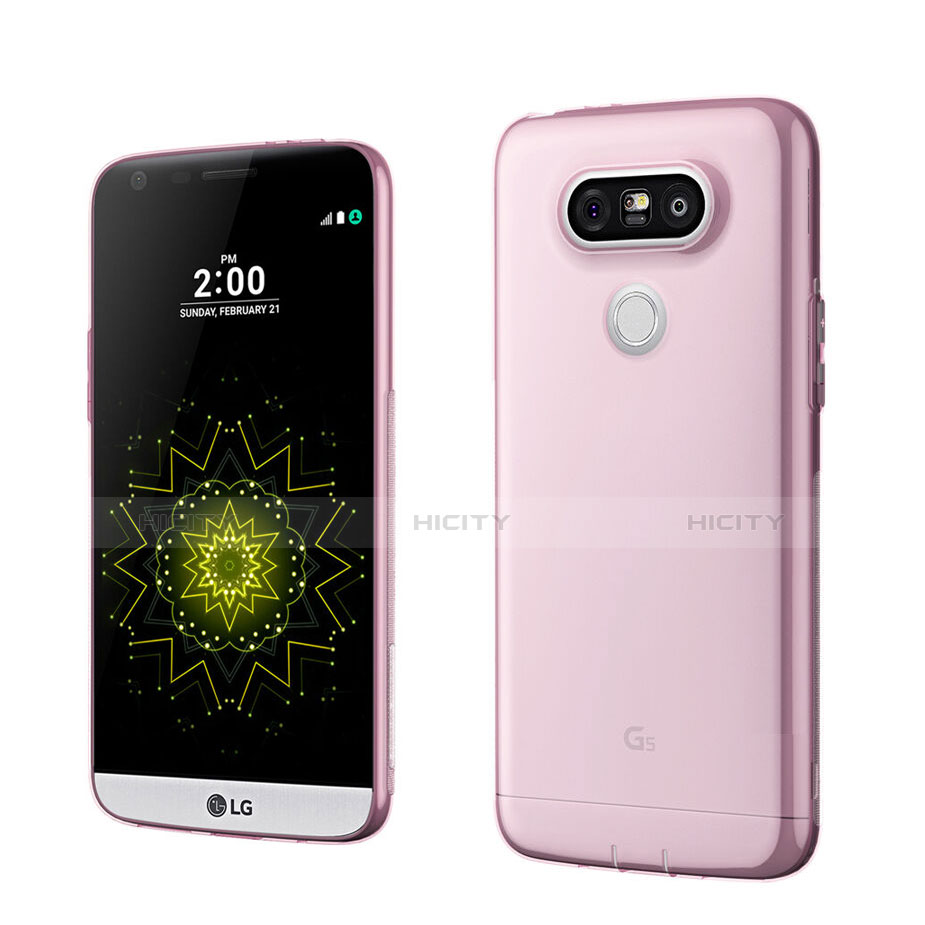 Silikon Hülle Ultra Dünn Schutzhülle Durchsichtig Transparent für LG G5 Rosa