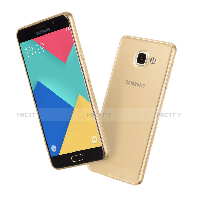 Silikon Hülle Ultra Dünn Schutzhülle Durchsichtig Transparent für Samsung Galaxy A5 (2016) SM-A510F Gold Plus