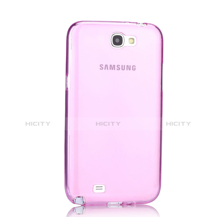 Silikon Hülle Ultra Dünn Schutzhülle Durchsichtig Transparent für Samsung Galaxy Note 2 N7100 N7105 Rosa Plus