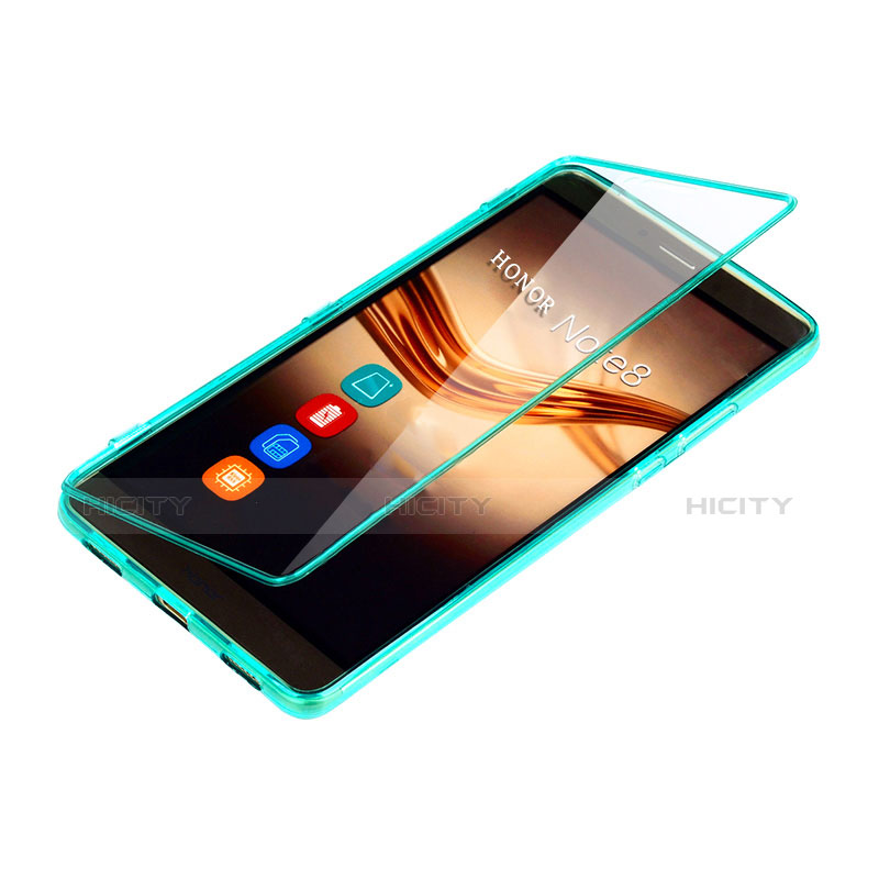 Silikon Schutzhülle Flip Tasche Durchsichtig Transparent für Huawei Honor V8 Max Grün