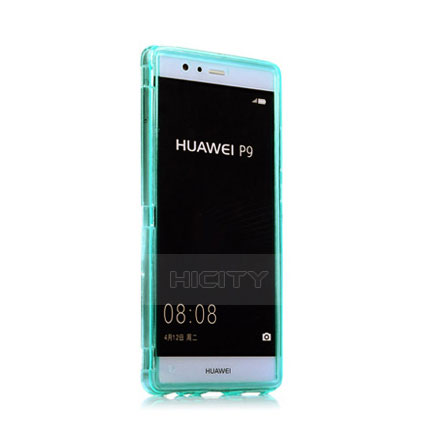 Silikon Schutzhülle Flip Tasche Durchsichtig Transparent für Huawei P9 Hellblau