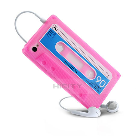 Silikon Schutzhülle Gummi Tasche Cassette für Apple iPhone 4 Rosa