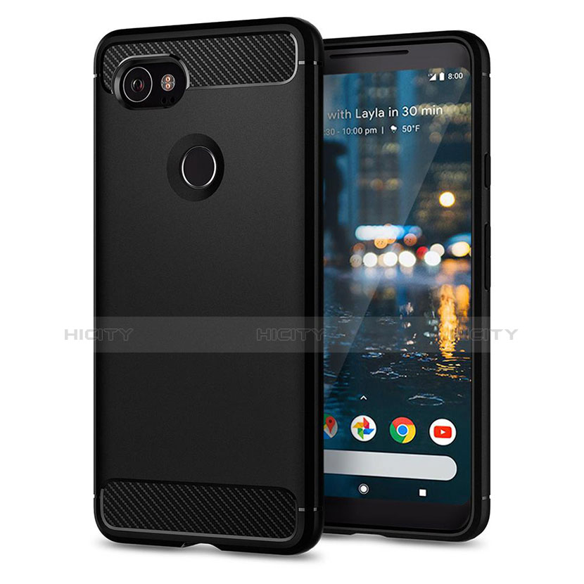 Silikon Schutzhülle Gummi Tasche für Google Pixel 2 XL Schwarz