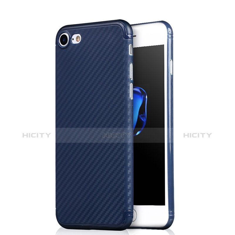 Silikon Schutzhülle Gummi Tasche Köper für Apple iPhone 7 Blau