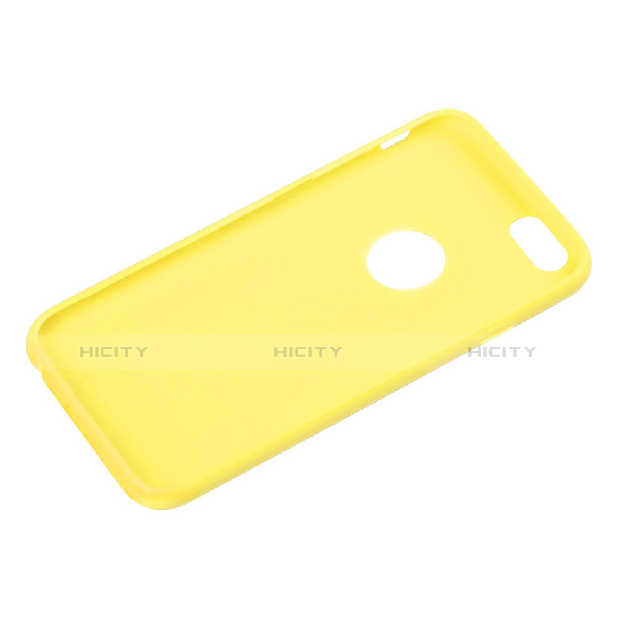Silikon Schutzhülle Gummi Tasche Loch für Apple iPhone 6 Plus Gelb