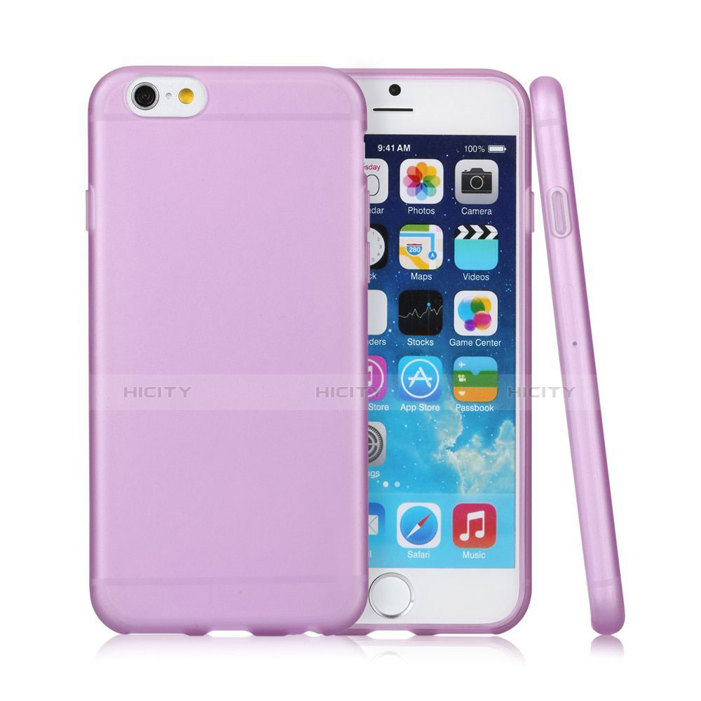 Silikon Schutzhülle Gummi Tasche Matt für Apple iPhone 6 Violett