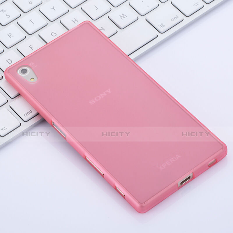 Silikon Schutzhülle Gummi Tasche Matt für Sony Xperia Z5 Rosa groß