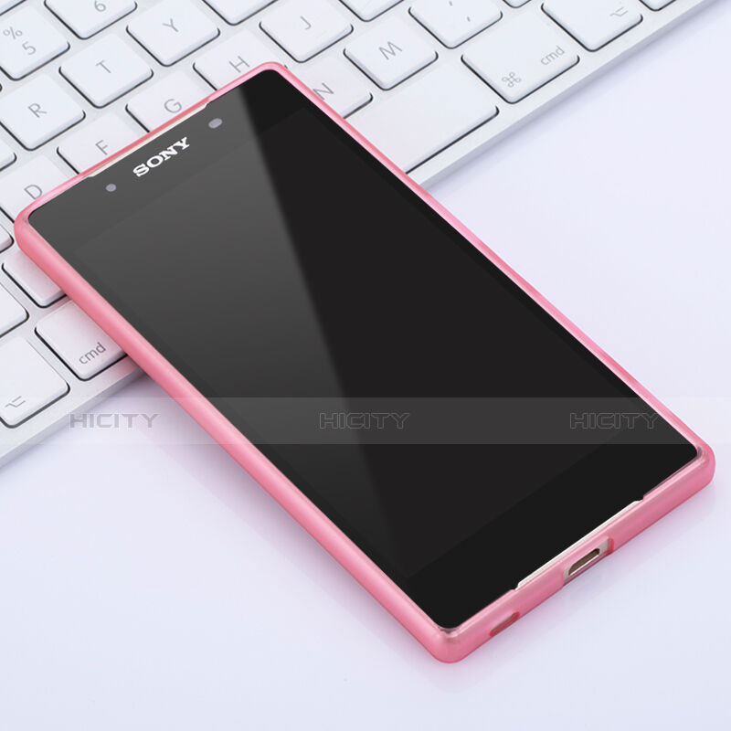 Silikon Schutzhülle Gummi Tasche Matt für Sony Xperia Z5 Rosa groß