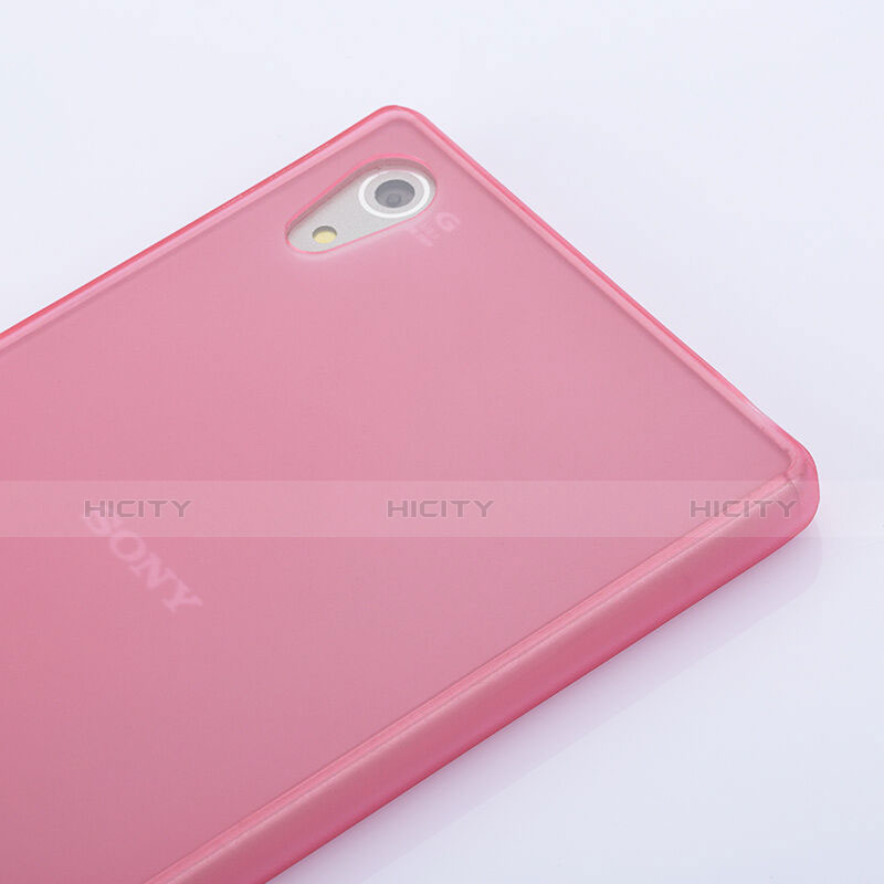 Silikon Schutzhülle Gummi Tasche Matt für Sony Xperia Z5 Rosa groß