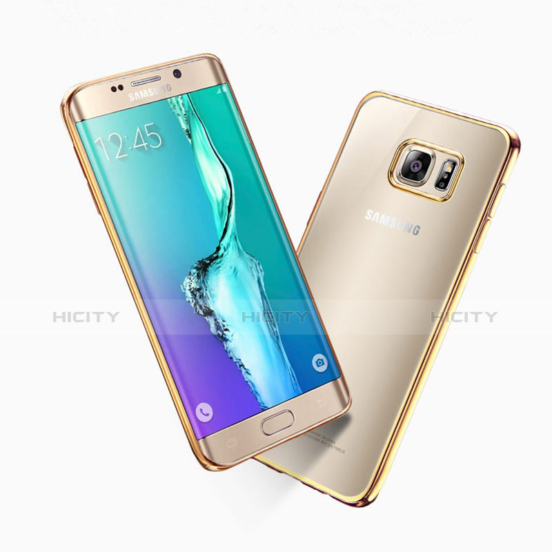 Silikon Schutzhülle Rahmen Tasche Durchsichtig Transparent für Samsung Galaxy S6 Edge SM-G925 Gold