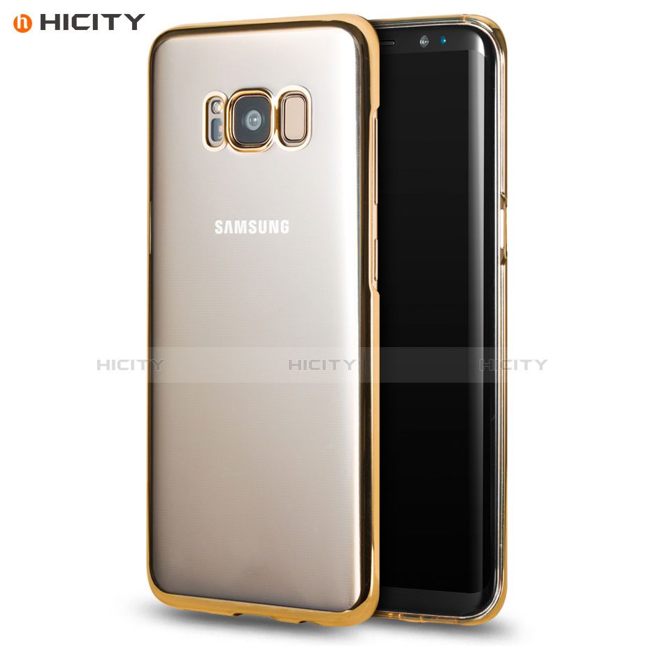 Silikon Schutzhülle Rahmen Tasche Durchsichtig Transparent für Samsung Galaxy S8 Plus Gold