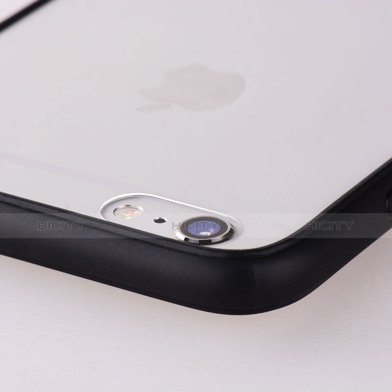 Silikon Schutzhülle Rahmen Tasche Durchsichtig Transparent Matt für Apple iPhone 6 Plus Schwarz