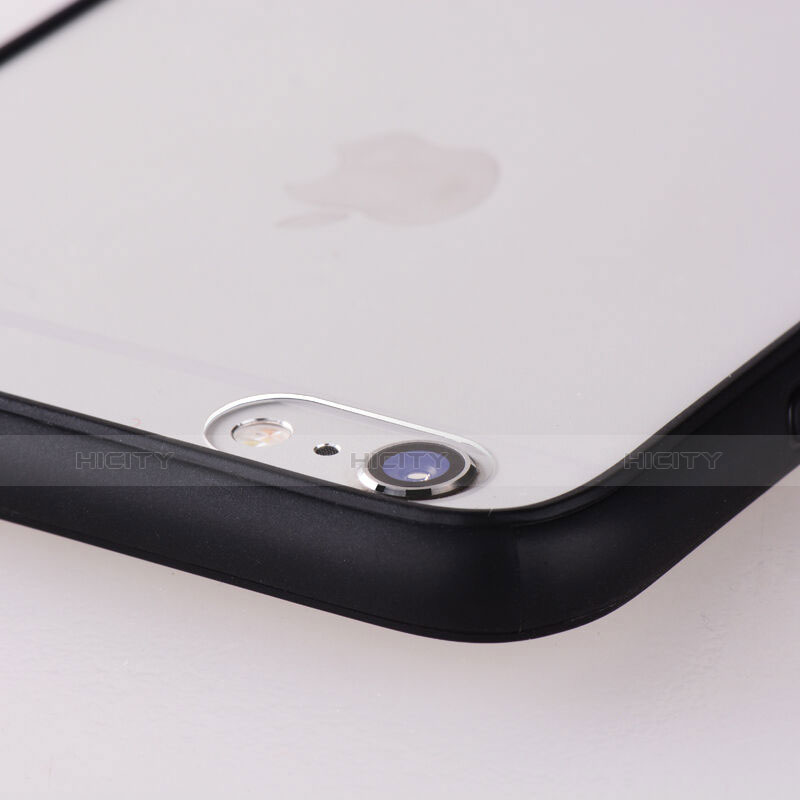 Silikon Schutzhülle Rahmen Tasche Durchsichtig Transparent Matt für Apple iPhone 6 Schwarz