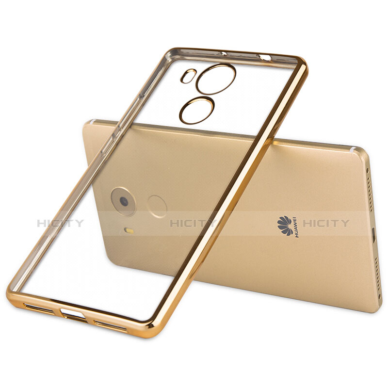 Silikon Schutzhülle Rahmen Tasche Durchsichtig Transparent Matt für Huawei Mate 8 Gold groß