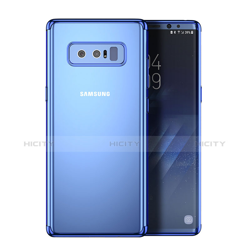 Silikon Schutzhülle Rahmen Tasche Durchsichtig Transparent Matt für Samsung Galaxy Note 8 Blau