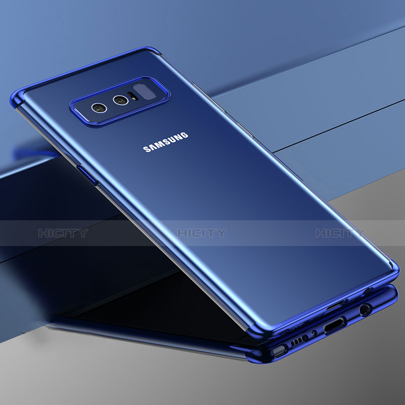 Silikon Schutzhülle Rahmen Tasche Durchsichtig Transparent Matt für Samsung Galaxy Note 8 Blau