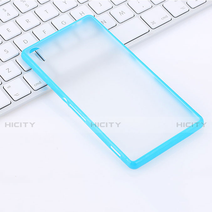 Silikon Schutzhülle Rahmen Tasche Durchsichtig Transparent Matt für Sony Xperia Z3 Hellblau groß