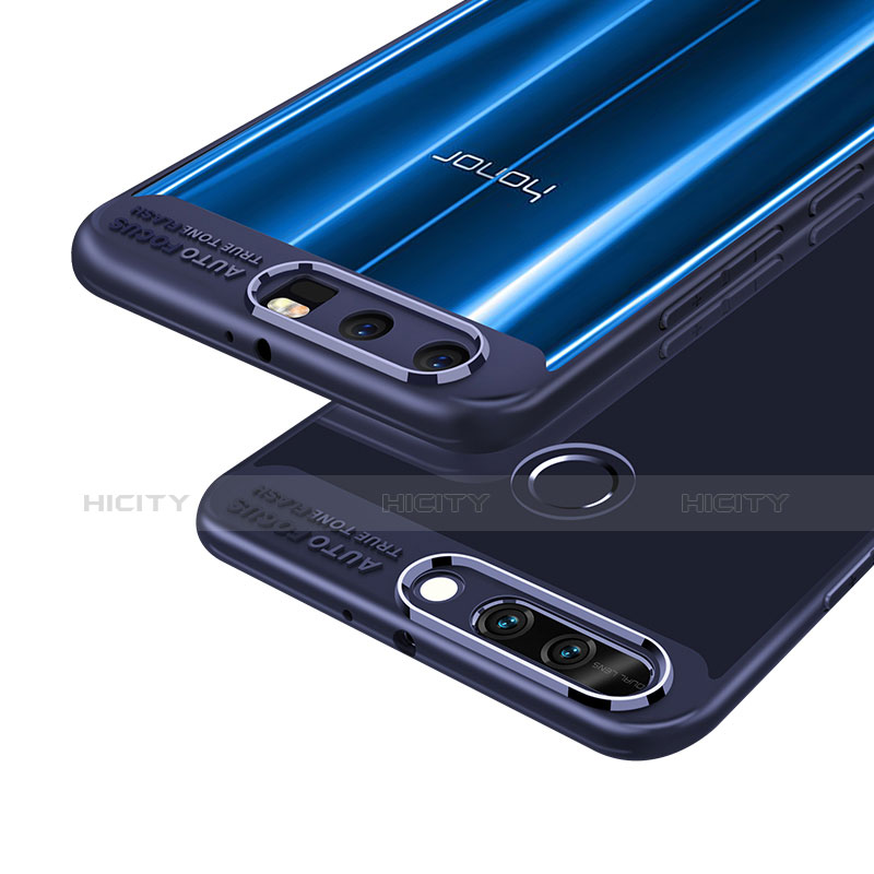 Silikon Schutzhülle Rahmen Tasche Durchsichtig Transparent Spiegel 360 Grad für Huawei Honor 9 Blau