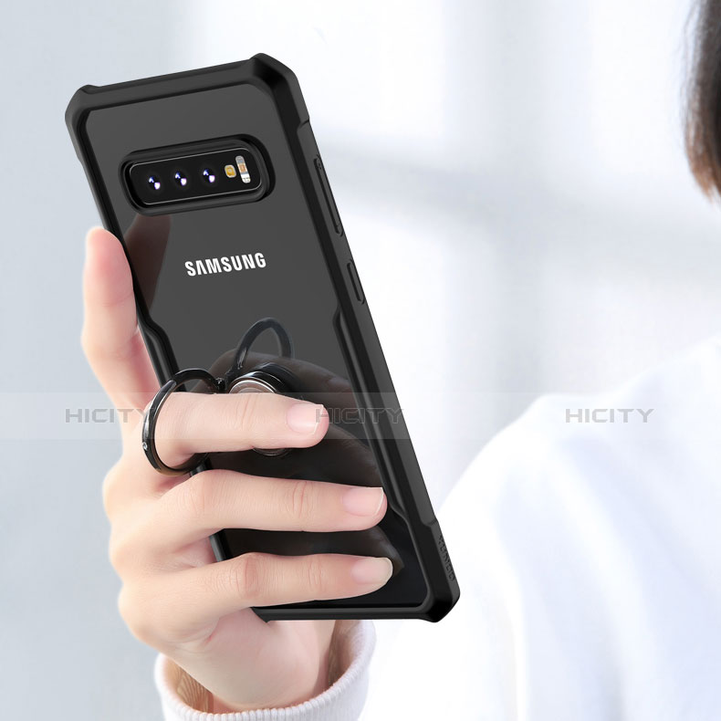 Silikon Schutzhülle Rahmen Tasche Durchsichtig Transparent Spiegel für Samsung Galaxy S10 Schwarz