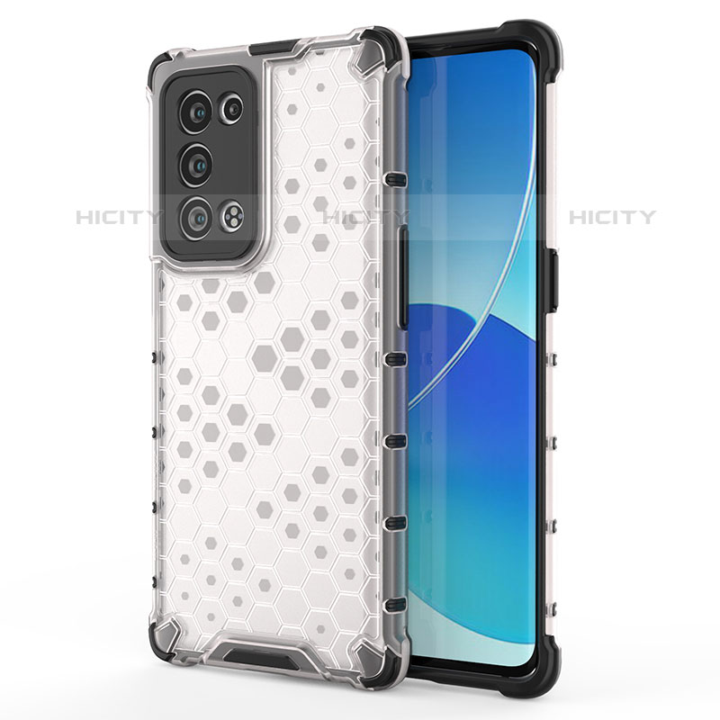 Silikon Schutzhülle Rahmen Tasche Hülle Durchsichtig Transparent 360 Grad Ganzkörper AM1 für Oppo Reno6 Pro+ Plus 5G Weiß