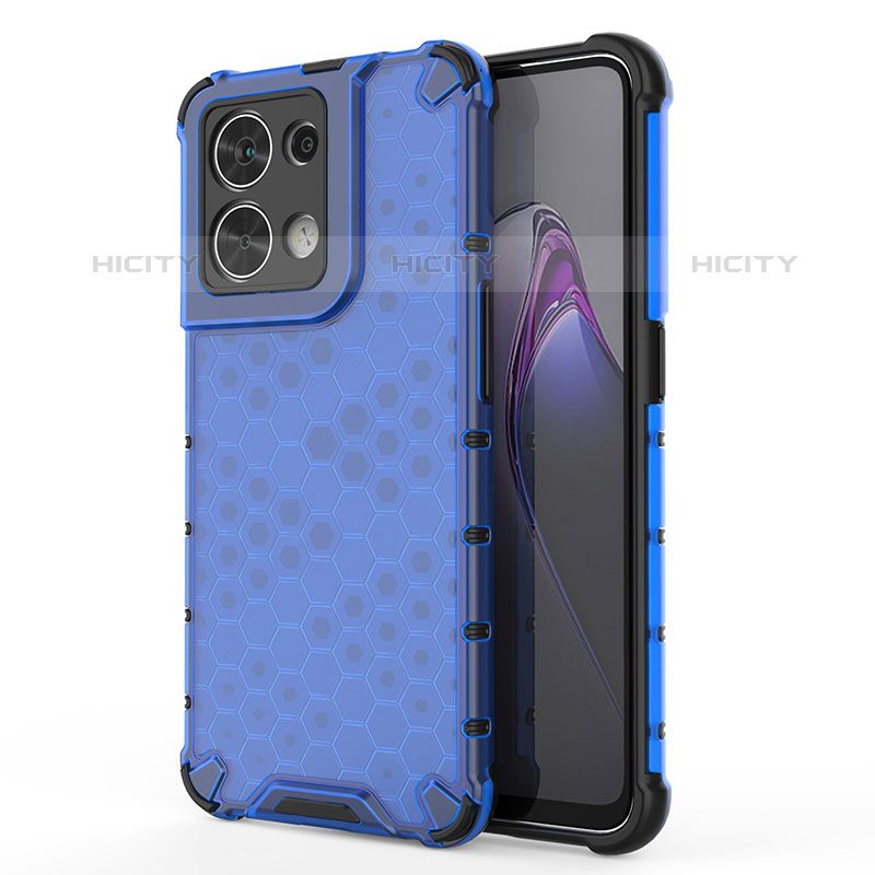 Silikon Schutzhülle Rahmen Tasche Hülle Durchsichtig Transparent 360 Grad Ganzkörper AM1 für Oppo Reno9 Pro 5G Blau Plus