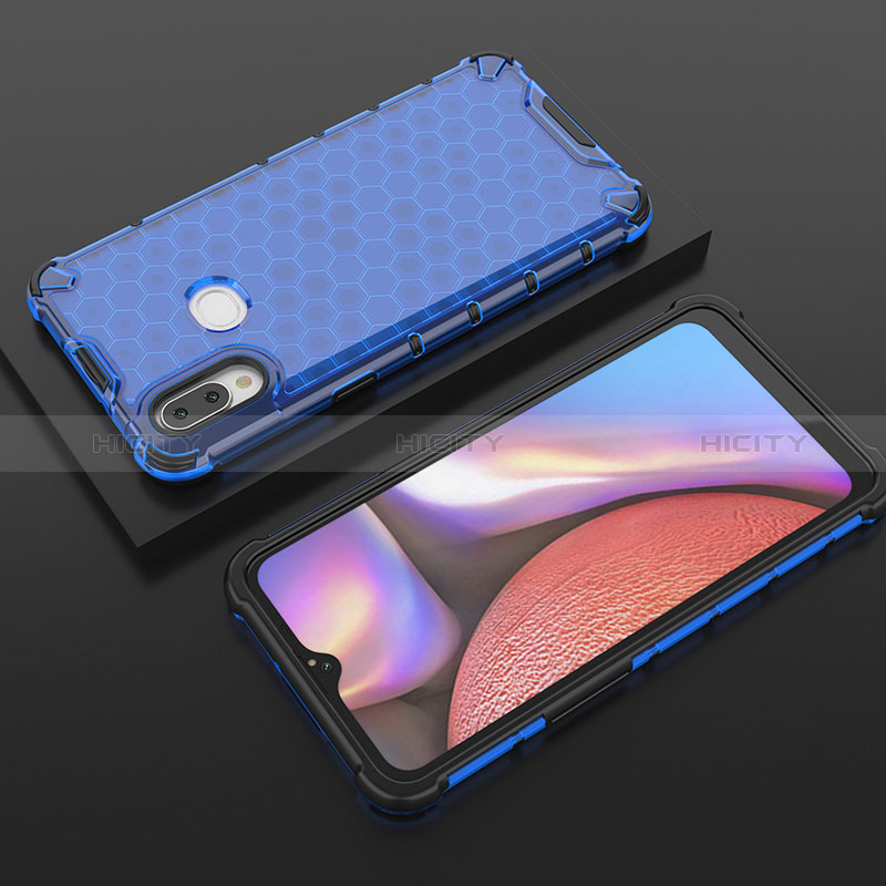 Silikon Schutzhülle Rahmen Tasche Hülle Durchsichtig Transparent 360 Grad Ganzkörper AM1 für Samsung Galaxy A10s Blau