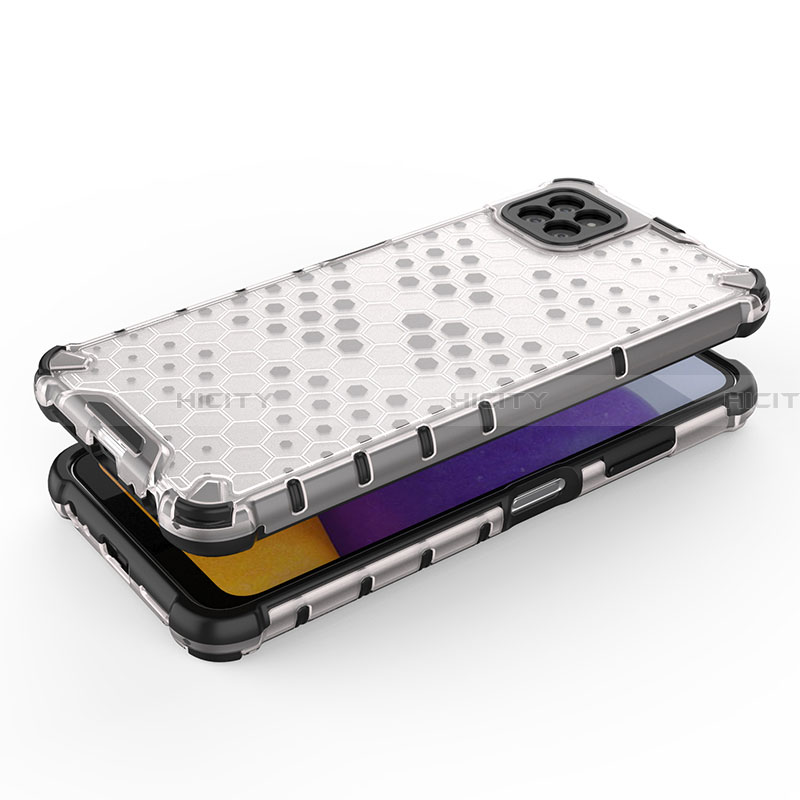 Silikon Schutzhülle Rahmen Tasche Hülle Durchsichtig Transparent 360 Grad Ganzkörper AM1 für Samsung Galaxy A22 5G groß