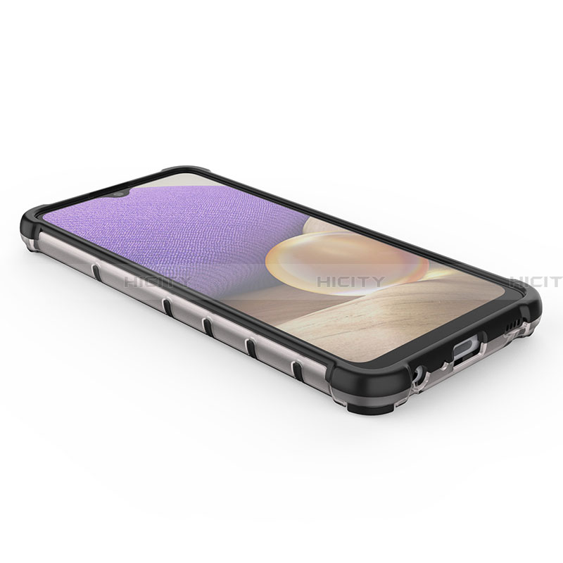 Silikon Schutzhülle Rahmen Tasche Hülle Durchsichtig Transparent 360 Grad Ganzkörper AM1 für Samsung Galaxy A32 5G groß