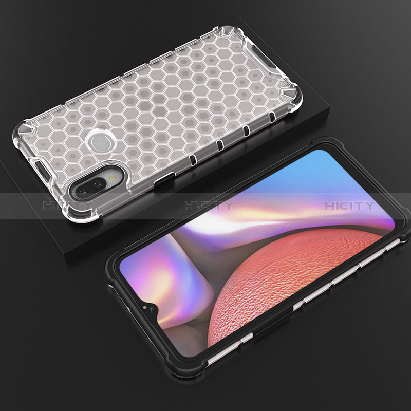 Silikon Schutzhülle Rahmen Tasche Hülle Durchsichtig Transparent 360 Grad Ganzkörper AM1 für Samsung Galaxy M01s Weiß Plus
