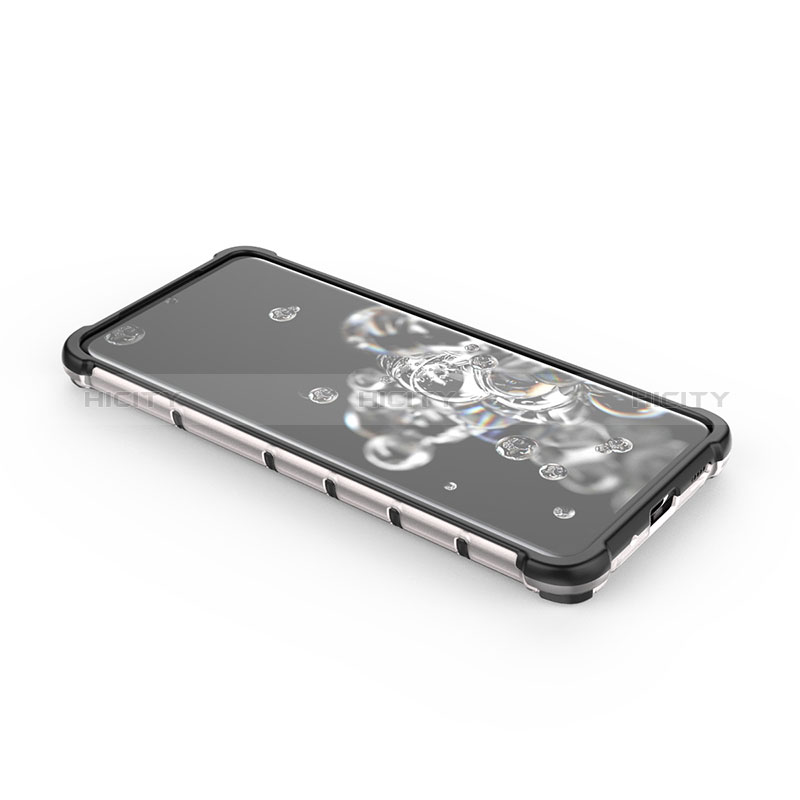 Silikon Schutzhülle Rahmen Tasche Hülle Durchsichtig Transparent 360 Grad Ganzkörper AM1 für Samsung Galaxy S20 Ultra 5G groß