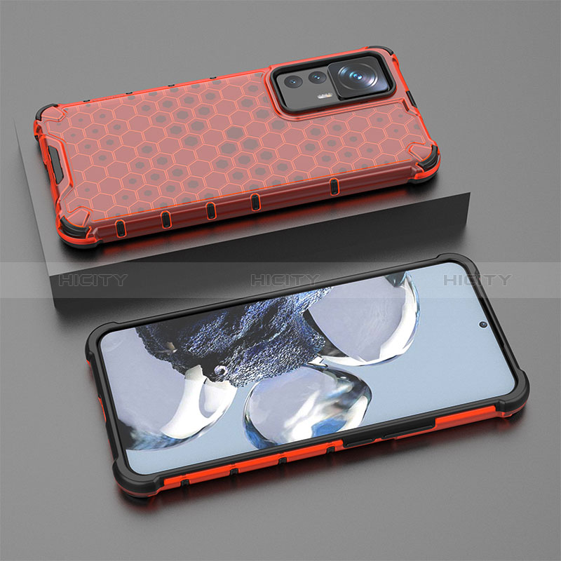 Silikon Schutzhülle Rahmen Tasche Hülle Durchsichtig Transparent 360 Grad Ganzkörper AM1 für Xiaomi Mi 12T 5G Rot Plus
