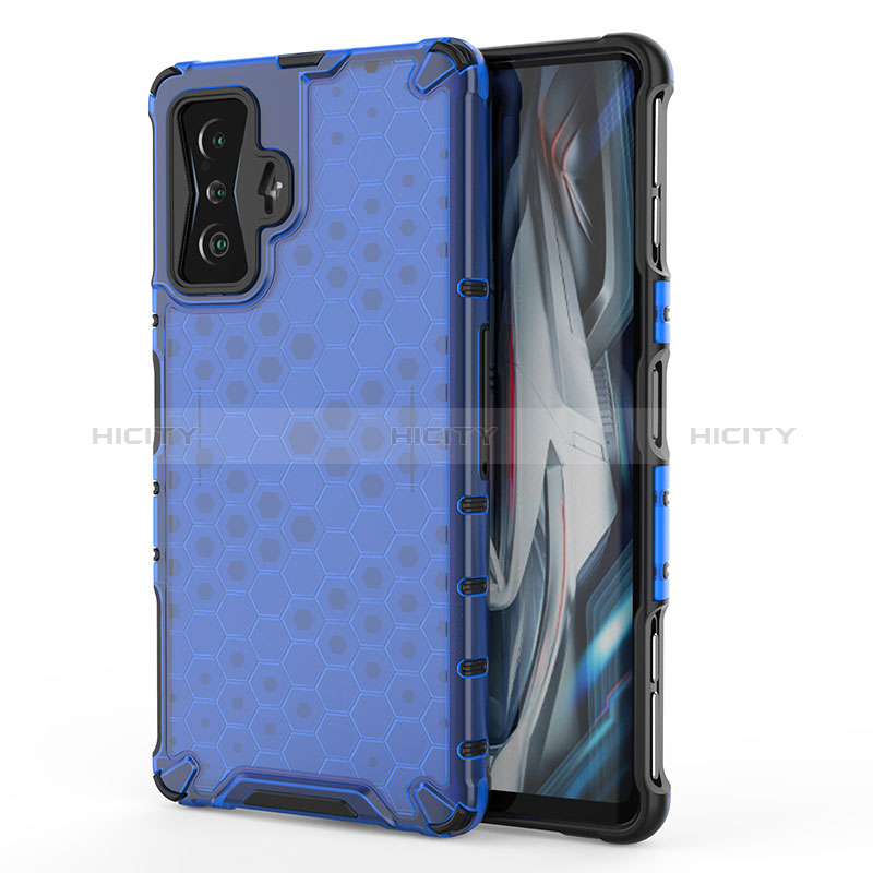 Silikon Schutzhülle Rahmen Tasche Hülle Durchsichtig Transparent 360 Grad Ganzkörper AM1 für Xiaomi Redmi K50 Gaming AMG F1 5G Blau