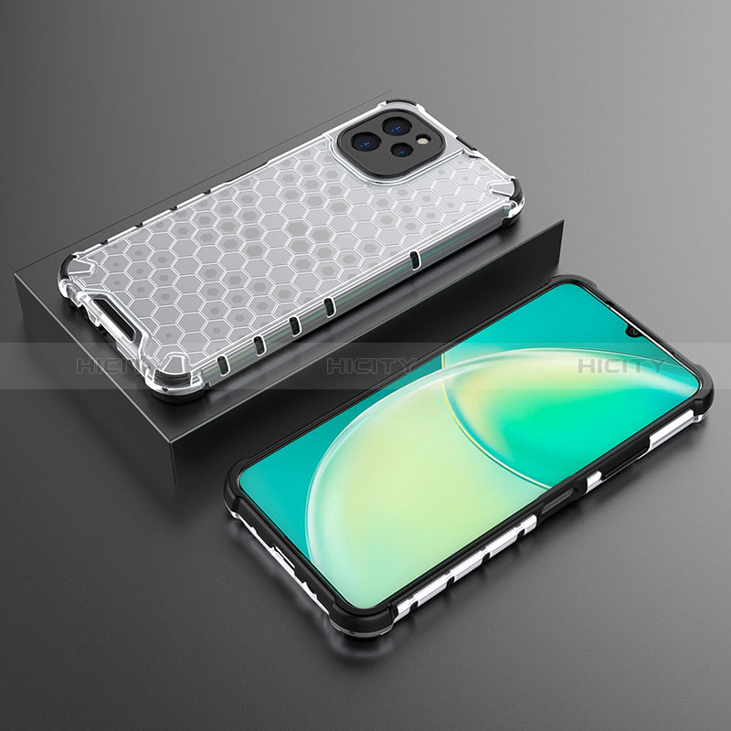 Silikon Schutzhülle Rahmen Tasche Hülle Durchsichtig Transparent 360 Grad Ganzkörper AM2 für Huawei Nova Y61 groß