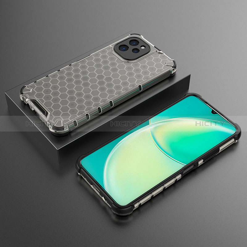 Silikon Schutzhülle Rahmen Tasche Hülle Durchsichtig Transparent 360 Grad Ganzkörper AM2 für Huawei Nova Y61 Schwarz