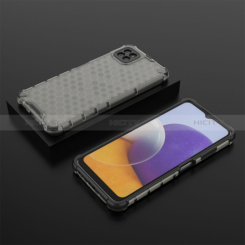 Silikon Schutzhülle Rahmen Tasche Hülle Durchsichtig Transparent 360 Grad Ganzkörper AM2 für Samsung Galaxy A22s 5G Schwarz